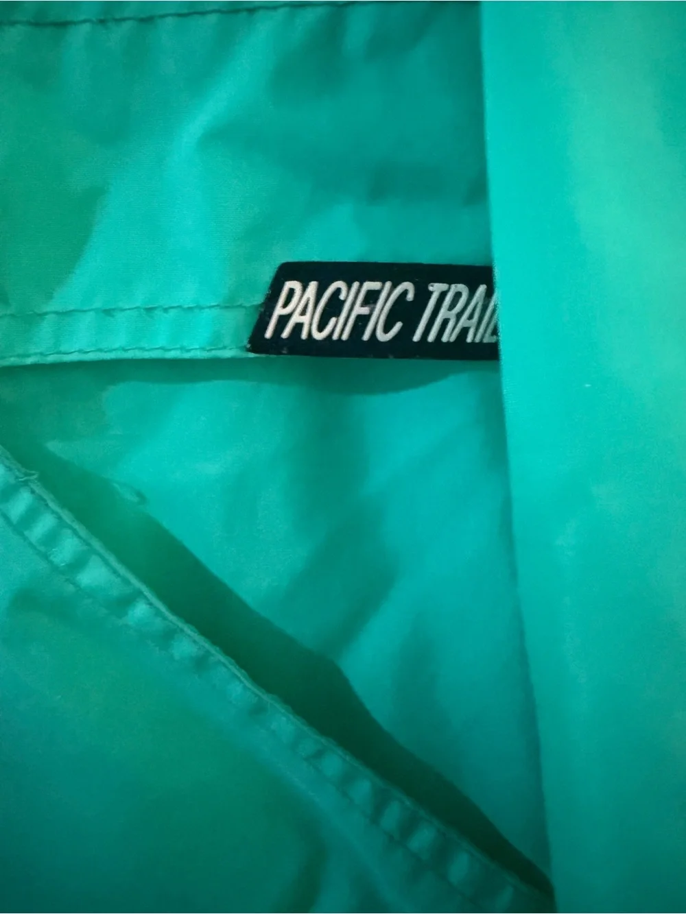 vintage Pacific Trail teal and white lightweight windbreaker jacket